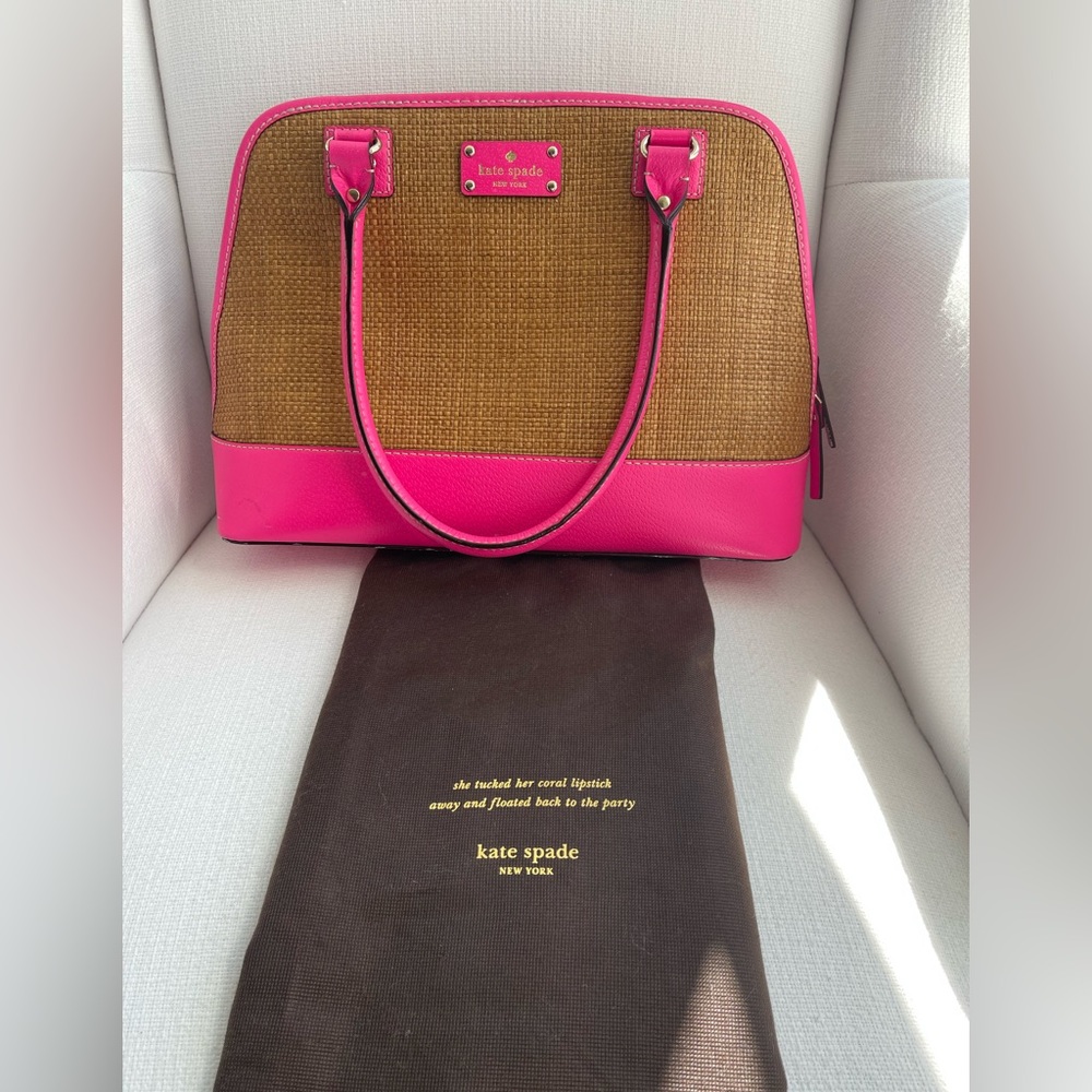 Kate Spade Pink Straw Bag